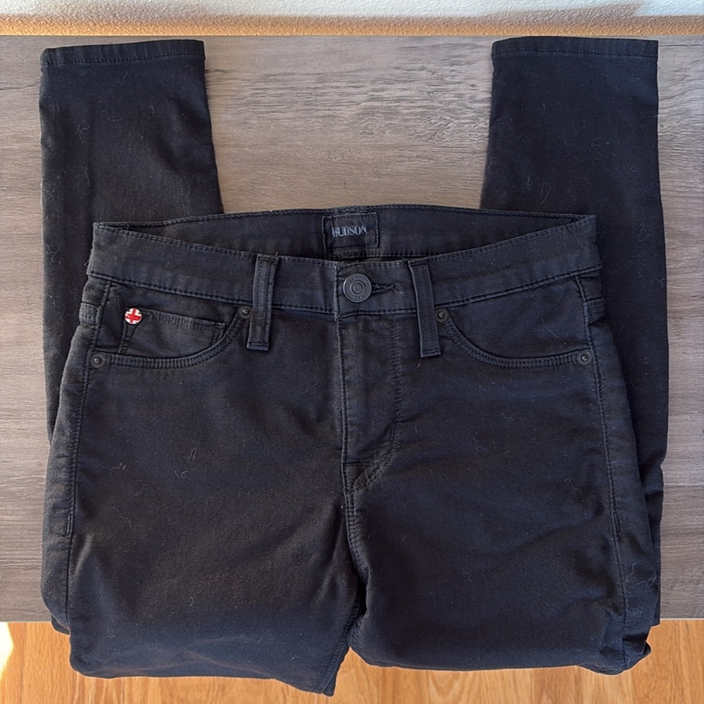 Hudson Nico Midrise Ankle Spr Skinny Black Pants Size 26